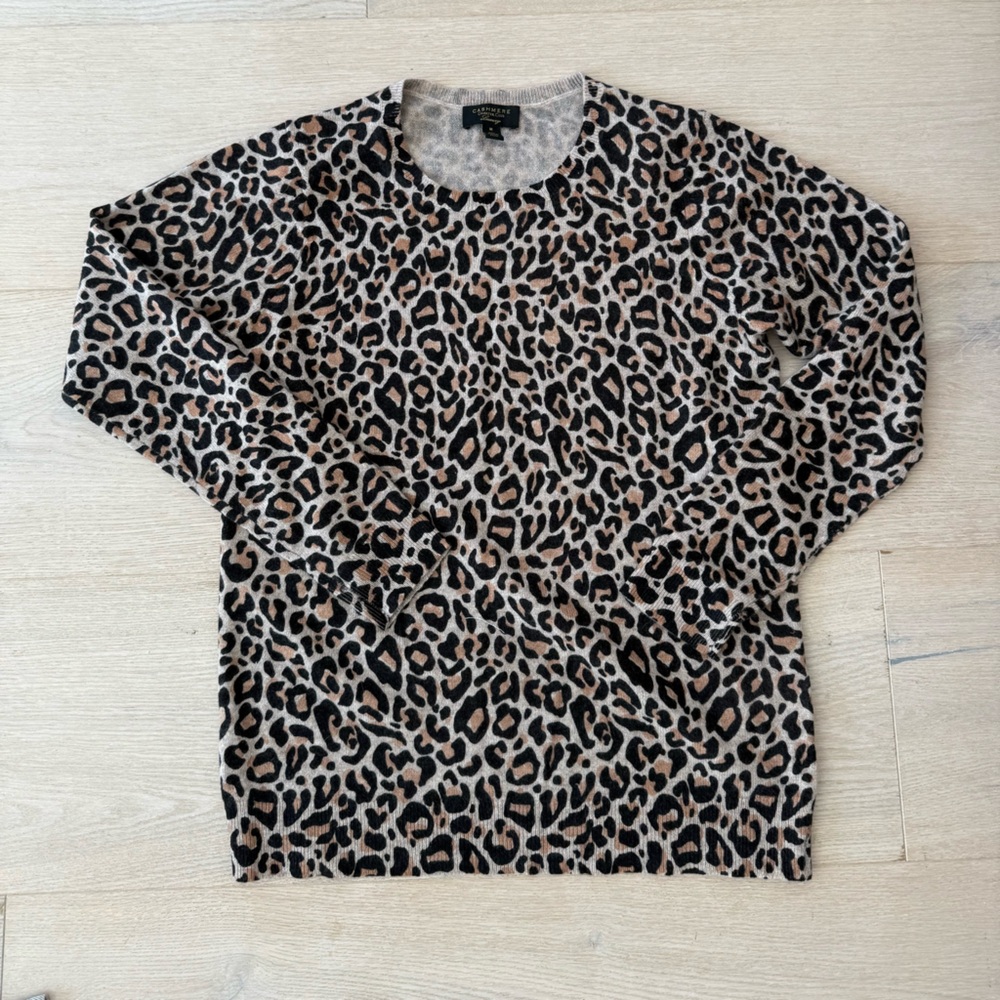 Charter club Leopard Print cashmere sweater